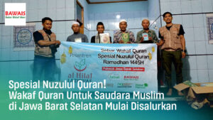 Pelaksanaan Sebar Wakaf Quran Spesial Nuzulul Quran Ramadhan 1445